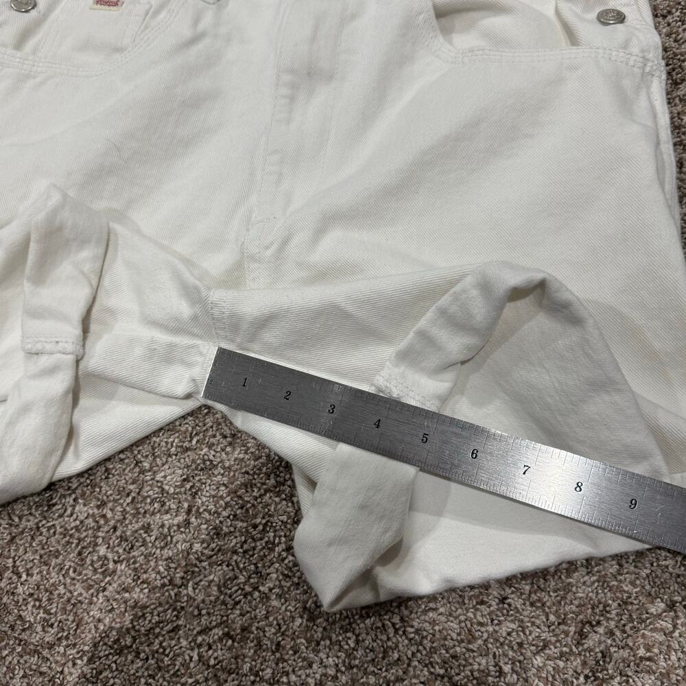 Vintage 80s 90s Women's JouJou White Denim Bibs Overalls Shortalls Size Large - Picture 11 of 11